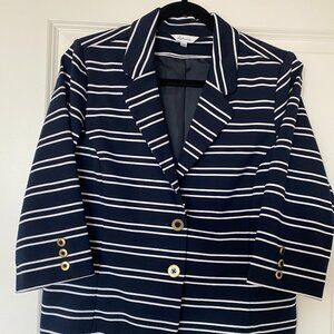 REITMANS Navy and White Dress/Casual Jacket Blazer Fully Lined Tailored Sz XL/p